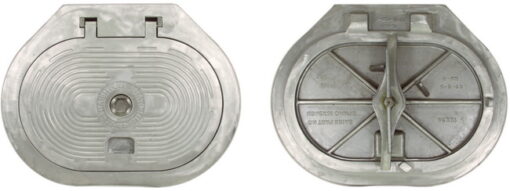 Flush Deck Hinged Hatch | Hex Centerbolt | Oval 15" X 24" | Aluminum, Steel - Image 4