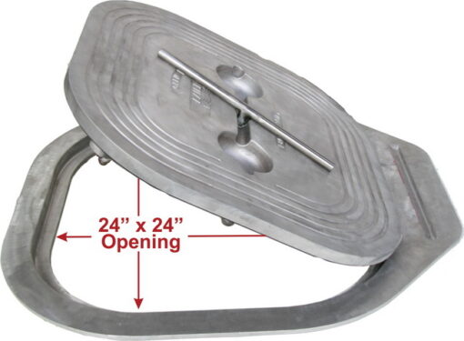 Internal Hinge Watertight Hatch | Quick Acting | Square 24" X 24" | Aluminum - Image 6