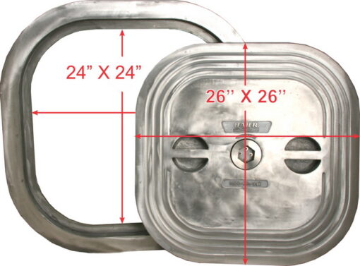 Watertight Hatch | Low Profile, QuickActing | Square 24" X 24" | Aluminum - Image 6