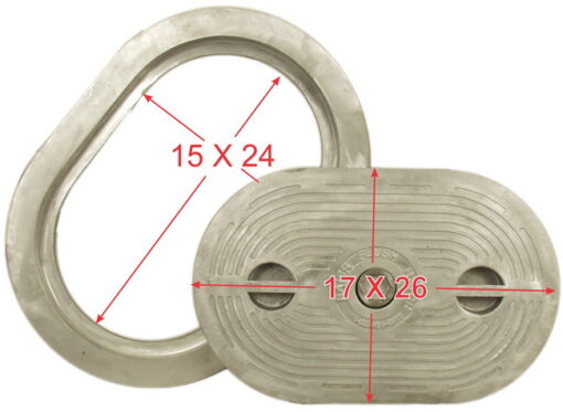 Flush Deck Hatch | Hex Centerbolt | Oval 15" X 24" | Aluminum, Steel - Image 6
