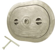 Flush Deck Hatch | Hex Centerbolt | Oval 15" X 24" | Aluminum, Steel
