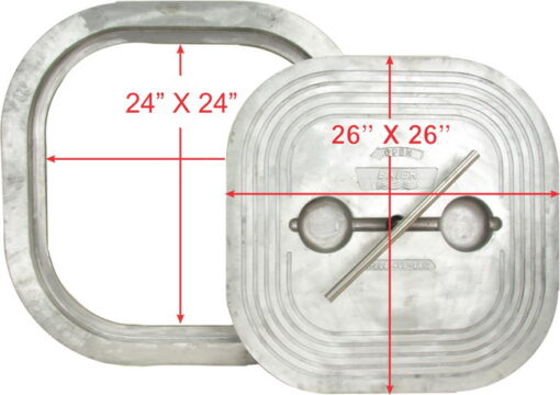 Watertight Hatch | Quick Acting | Square 24" X 24" | Aluminum - Image 6
