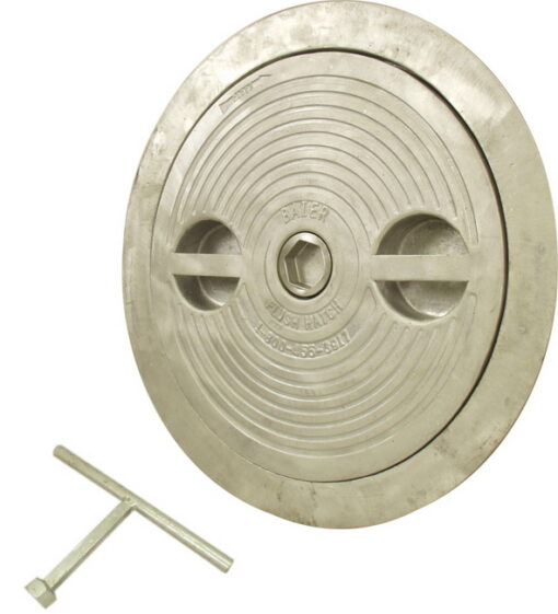 Flush Deck Hatch | Hex CenterBolt | Round 16" | Aluminum, Steel